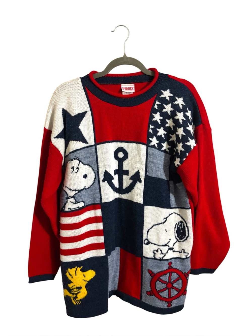 Vintage Snoopy & Friends Sailor Patriotic Pullover Sweater Medium